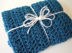 Cerulean Blue Crochet Travel Blanket